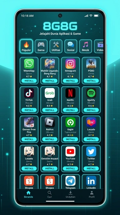 Tampilan katalog aplikasi 8g8g