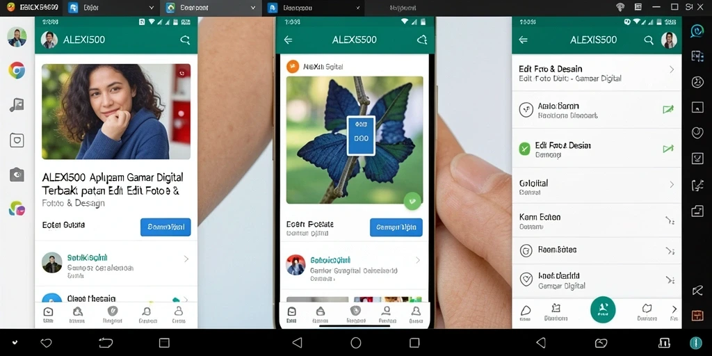 Antarmuka ALEXIS500 dengan fitur pengeditan foto yang user-friendly.