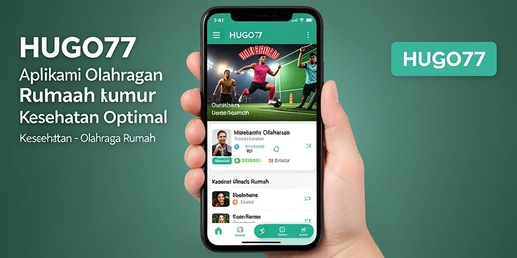 Antarmuka HUGO77 yang modern dengan fitur olahraga rumah.