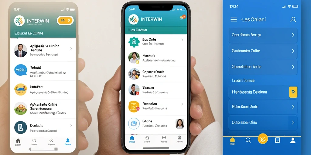 Antarmuka INTERWIN yang interaktif dan fungsional untuk les online.