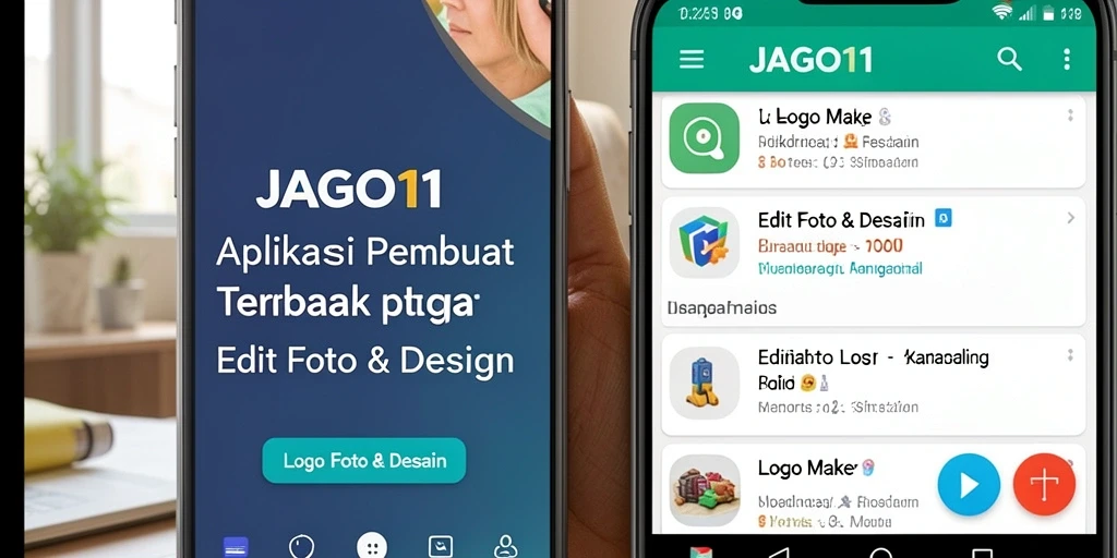 Tampilan antarmuka intuitif JAGO11 untuk membuat logo yang kreatif dan menarik.