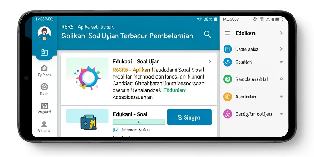 Tampilan antarmuka R6R6 yang sederhana dan fungsional untuk belajar soal ujian.